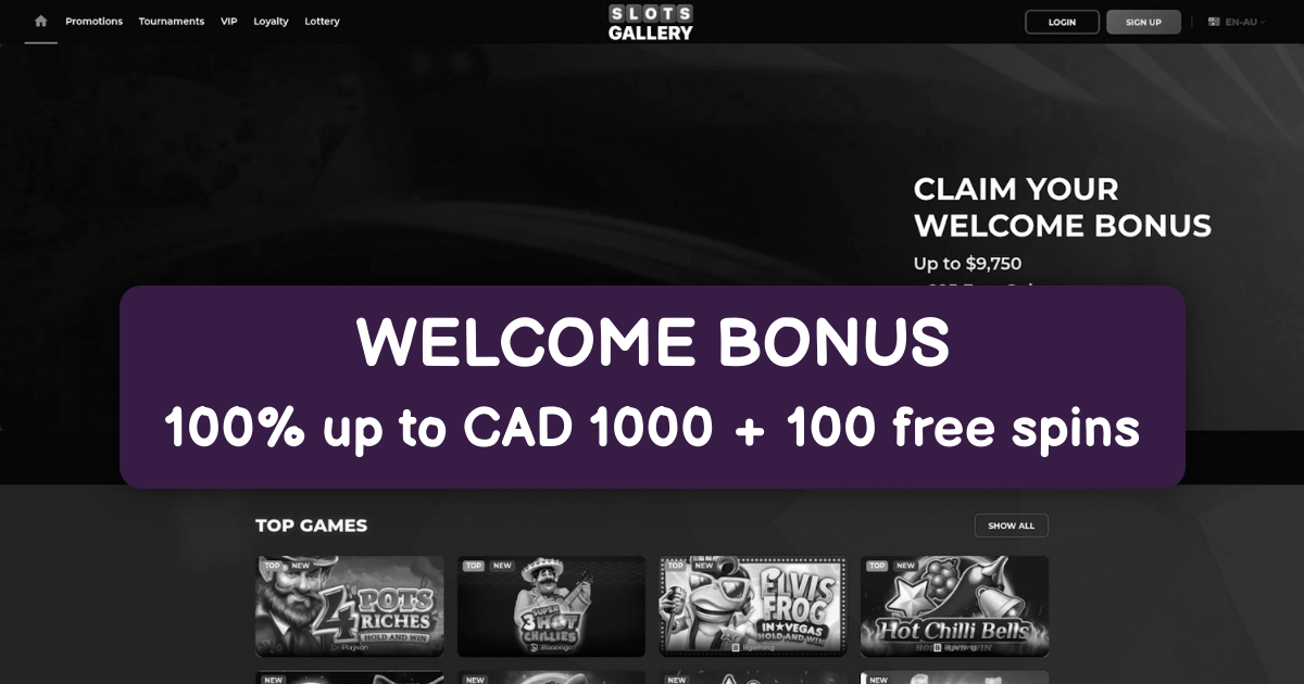 Slots Gallery Casino welcome bonus